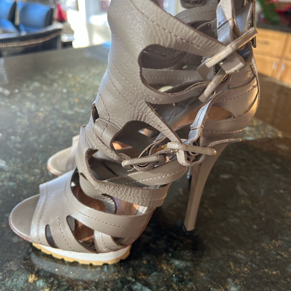 L.A.M.B. Leather, Platform Stiletto Heels